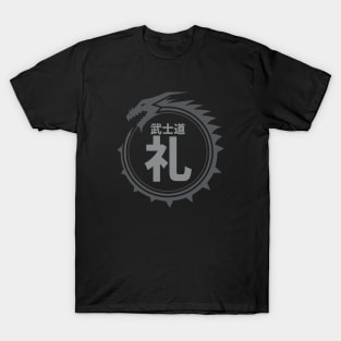 Doc Labs - Dragon / Bushido - Respect (礼) (Grey) T-Shirt